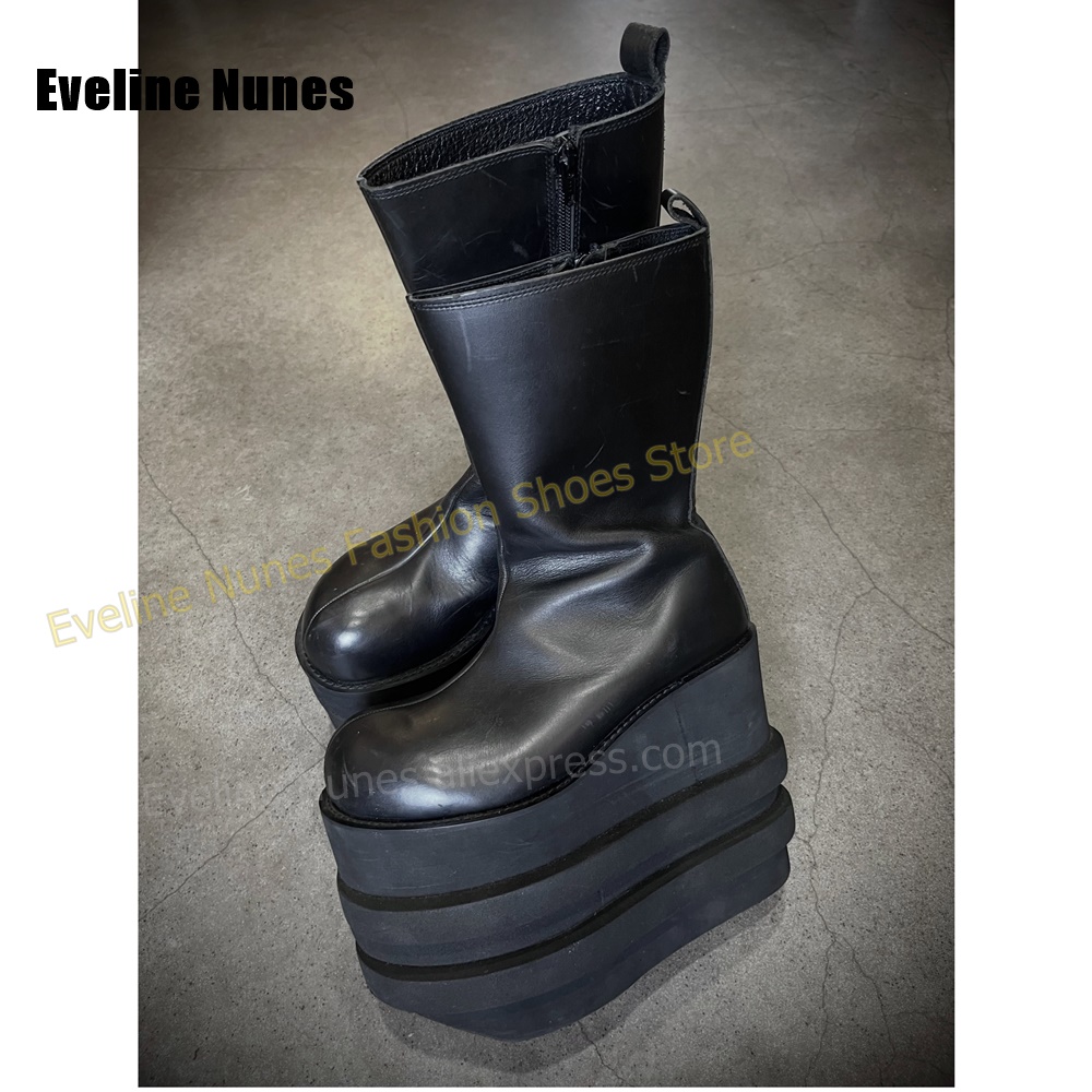 Round Toe Multi-Layer Wavy Pla - Street Fashion Y2K recension och pris